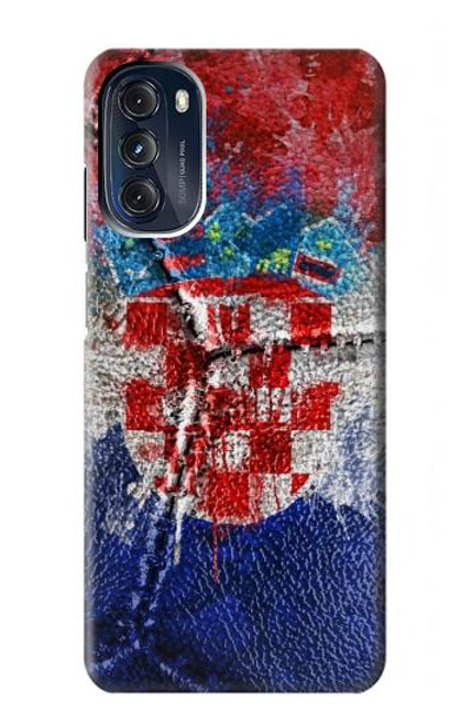 W3313 Croatie Drapeau graphique Football Millésime Etui Coque Housse et Flip Housse Cuir pour Motorola Moto G 5G (2023)