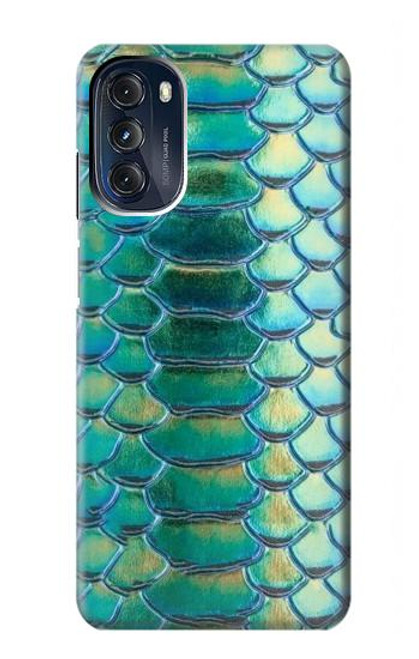 W3414 Vert Serpent Échelle graphique Imprimer Etui Coque Housse et Flip Housse Cuir pour Motorola Moto G 5G (2023)