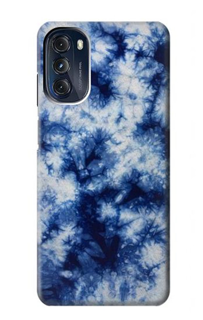 W3439 Tissu Indigo Tie Dye Etui Coque Housse et Flip Housse Cuir pour Motorola Moto G 5G (2023)