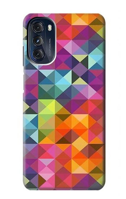 W3477 Motif abstrait de diamant Etui Coque Housse et Flip Housse Cuir pour Motorola Moto G 5G (2023)