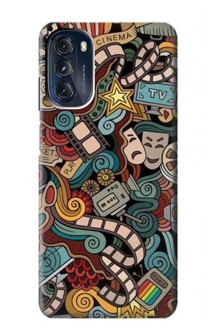 W3480 Divertissement Film par intérim Etui Coque Housse et Flip Housse Cuir pour Motorola Moto G 5G (2023)