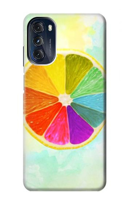 W3493 citron coloré Etui Coque Housse et Flip Housse Cuir pour Motorola Moto G 5G (2023)