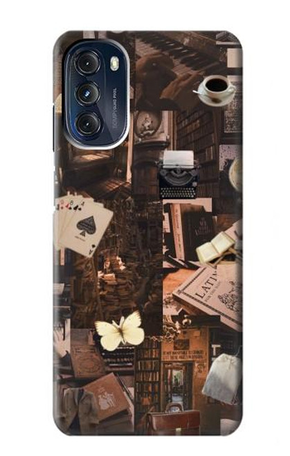 W3877 Université sombre Etui Coque Housse et Flip Housse Cuir pour Motorola Moto G 5G (2023)