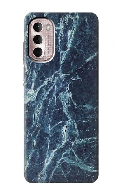 W2799 Lumière Bleu Marbre Pierre Imprimé Graphique Etui Coque Housse et Flip Housse Cuir pour Motorola Moto G Stylus 4G (2022)