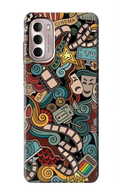 W3480 Divertissement Film par intérim Etui Coque Housse et Flip Housse Cuir pour Motorola Moto G Stylus 4G (2022)