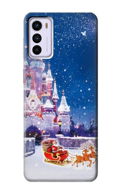 W3282 Château de Santa Noël Etui Coque Housse et Flip Housse Cuir pour Motorola Moto G42