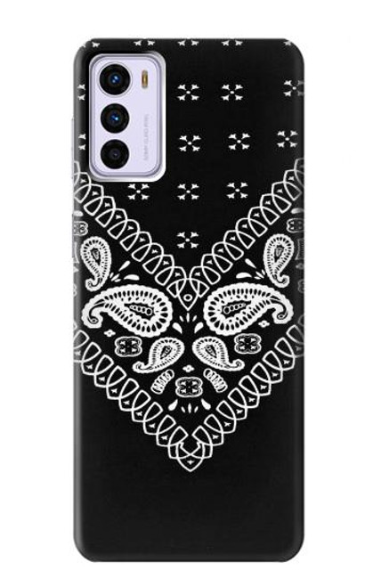 W3363 Motif Bandana Noir Etui Coque Housse et Flip Housse Cuir pour Motorola Moto G42