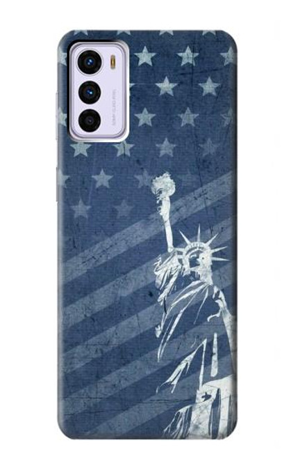 W3450 Drapeau des États-Unis Statue de la Liberté Etui Coque Housse et Flip Housse Cuir pour Motorola Moto G42