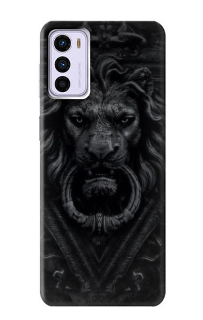 W3619 Lion noir gothique Etui Coque Housse et Flip Housse Cuir pour Motorola Moto G42