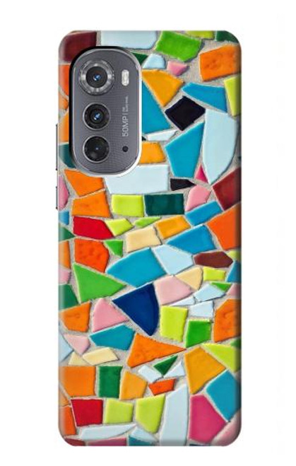 W3391 Art abstrait carreaux de mosaïque graphique Etui Coque Housse et Flip Housse Cuir pour Motorola Edge (2022)