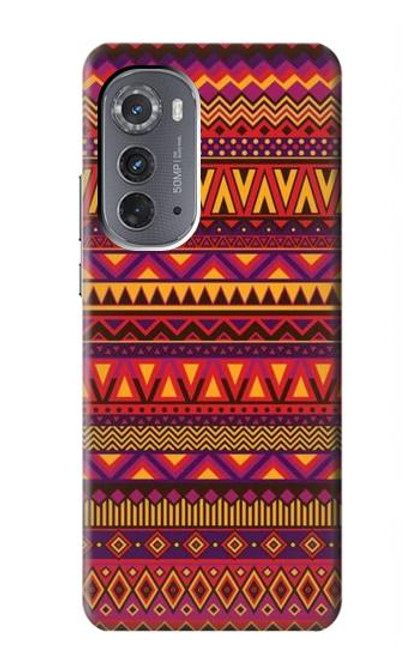 W3404 Aztèques Motif Etui Coque Housse et Flip Housse Cuir pour Motorola Edge (2022)