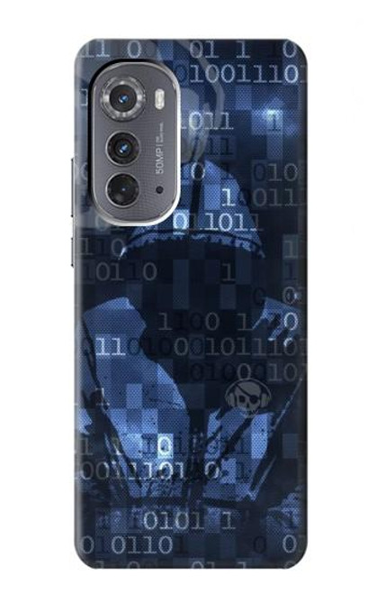 W3431 Numérique Cyber ​​code Hacker Etui Coque Housse et Flip Housse Cuir pour Motorola Edge (2022)