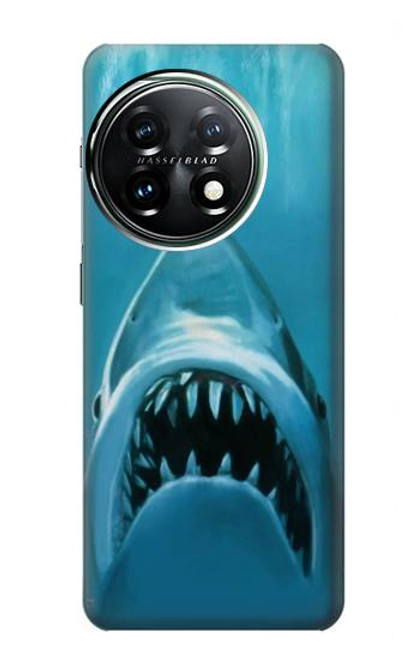 W0830 Requin blanc Etui Coque Housse et Flip Housse Cuir pour OnePlus 11