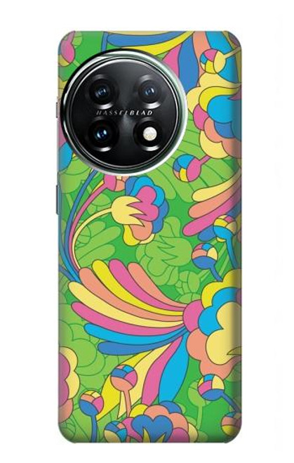 W3273 Fleur Ligne Motif Art Etui Coque Housse et Flip Housse Cuir pour OnePlus 11