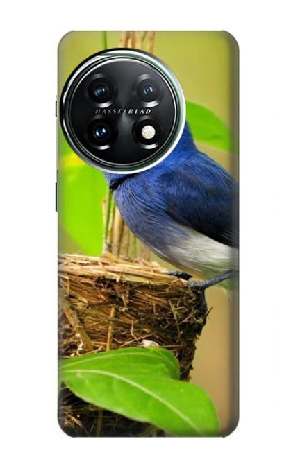 W3839 Oiseau bleu du bonheur Oiseau bleu Etui Coque Housse et Flip Housse Cuir pour OnePlus 11