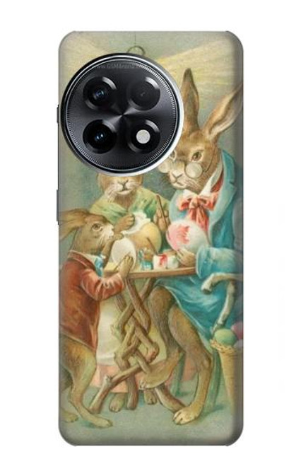 W3164 Famille Lapin de Pâques Etui Coque Housse et Flip Housse Cuir pour OnePlus 11R