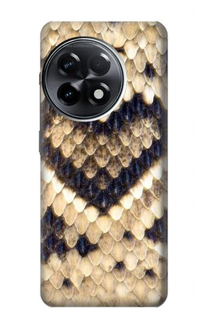 W3417 Diamant Rattle Serpent graphique Imprimer Etui Coque Housse et Flip Housse Cuir pour OnePlus 11R