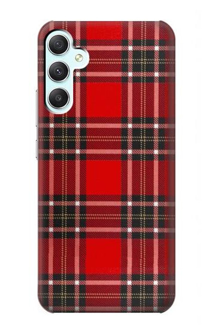 W2374 Motif Tartan Rouge Etui Coque Housse et Flip Housse Cuir pour Samsung Galaxy A34 5G