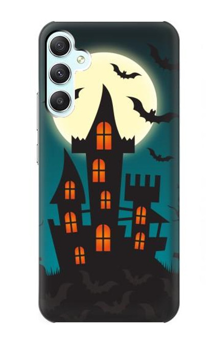 W3268 Château Halloween Festival Etui Coque Housse et Flip Housse Cuir pour Samsung Galaxy A34 5G