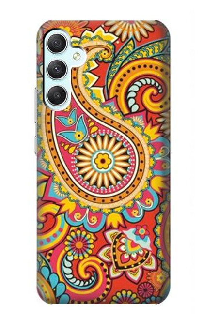 W3402 Floral Paisley Seamless Etui Coque Housse et Flip Housse Cuir pour Samsung Galaxy A34 5G