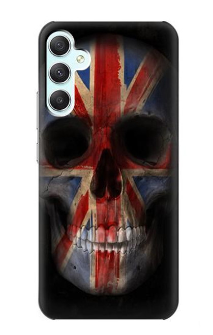 W3848 Crâne de drapeau du Royaume-Uni Etui Coque Housse et Flip Housse Cuir pour Samsung Galaxy A34 5G