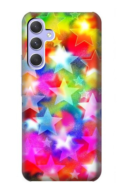 W3292 Coloré Disco étoile Etui Coque Housse et Flip Housse Cuir pour Samsung Galaxy A54 5G