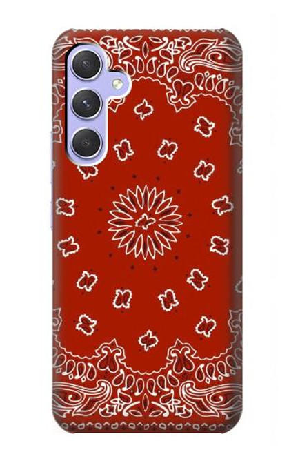 W3355 Motif Bandana Rouge Etui Coque Housse et Flip Housse Cuir pour Samsung Galaxy A54 5G