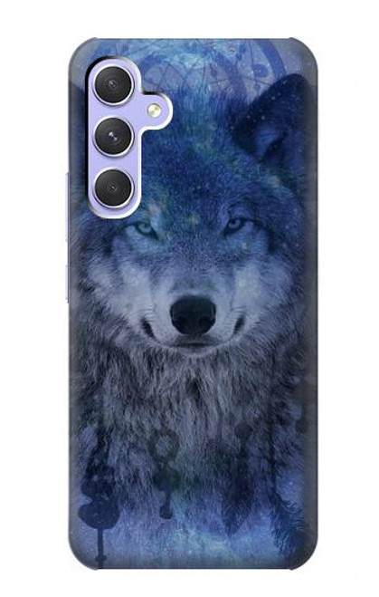 W3410 Loup Dream Catcher Etui Coque Housse et Flip Housse Cuir pour Samsung Galaxy A54 5G