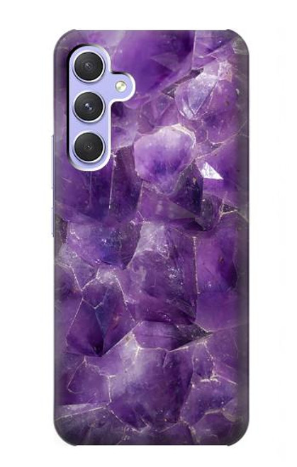 W3713 Graphique violet améthyste à quartz imprimé Etui Coque Housse et Flip Housse Cuir pour Samsung Galaxy A54 5G