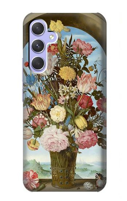 W3749 Vase de fleurs Etui Coque Housse et Flip Housse Cuir pour Samsung Galaxy A54 5G