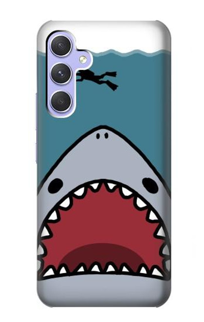 W3825 Plongée en mer de requin de dessin animé Etui Coque Housse et Flip Housse Cuir pour Samsung Galaxy A54 5G