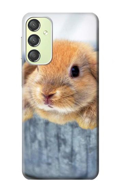 W0242 Lapin mignon Etui Coque Housse et Flip Housse Cuir pour Samsung Galaxy A24 4G