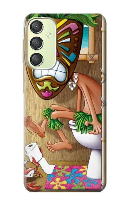 W1702 Tiki Homme Toilette Etui Coque Housse et Flip Housse Cuir pour Samsung Galaxy A24 4G