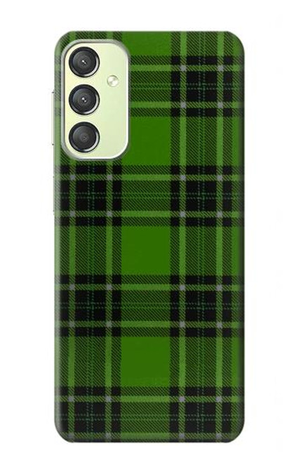 W2373 Motif vert Tartan Etui Coque Housse et Flip Housse Cuir pour Samsung Galaxy A24 4G