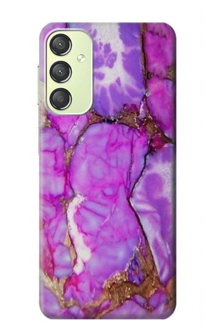 W2907 Violet Turquoise Pierre Etui Coque Housse et Flip Housse Cuir pour Samsung Galaxy A24 4G