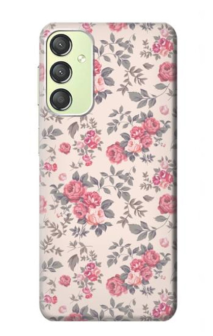 W3095 Motif Rose millésimé Etui Coque Housse et Flip Housse Cuir pour Samsung Galaxy A24 4G