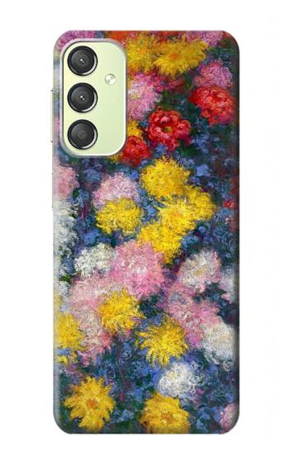 W3342 Claude Monet Chrysanthèmes Etui Coque Housse et Flip Housse Cuir pour Samsung Galaxy A24 4G