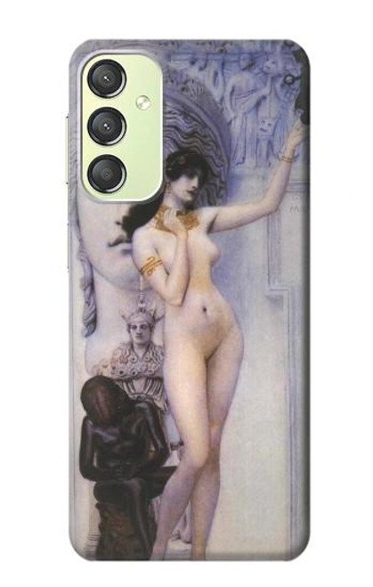 W3353 Gustav Klimt Allégorie de la sculpture Etui Coque Housse et Flip Housse Cuir pour Samsung Galaxy A24 4G