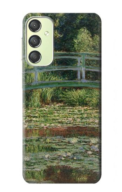 W3674 Claude Monet La passerelle japonaise et la piscine de nénuphars Etui Coque Housse et Flip Housse Cuir pour Samsung Galaxy A24 4G