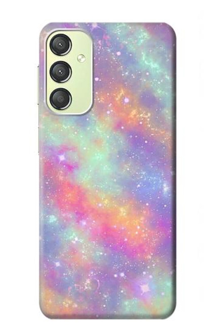 W3706 Arc-en-ciel pastel Galaxy Pink Sky Etui Coque Housse et Flip Housse Cuir pour Samsung Galaxy A24 4G