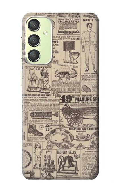 W3819 Papier Vintage rétro Etui Coque Housse et Flip Housse Cuir pour Samsung Galaxy A24 4G