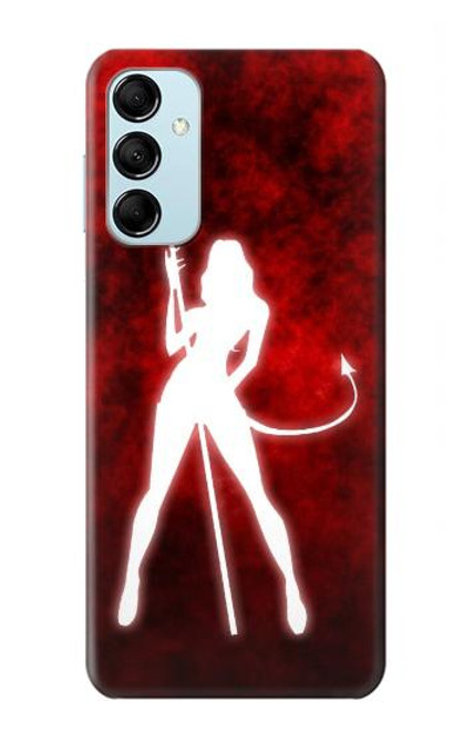 W2455 Sexy Fille du Diable Etui Coque Housse et Flip Housse Cuir pour Samsung Galaxy M14