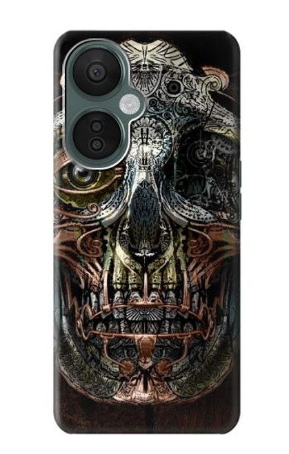 W1685 Crâne Steampunk Etui Coque Housse et Flip Housse Cuir pour OnePlus Nord CE 3 Lite, Nord N30 5G