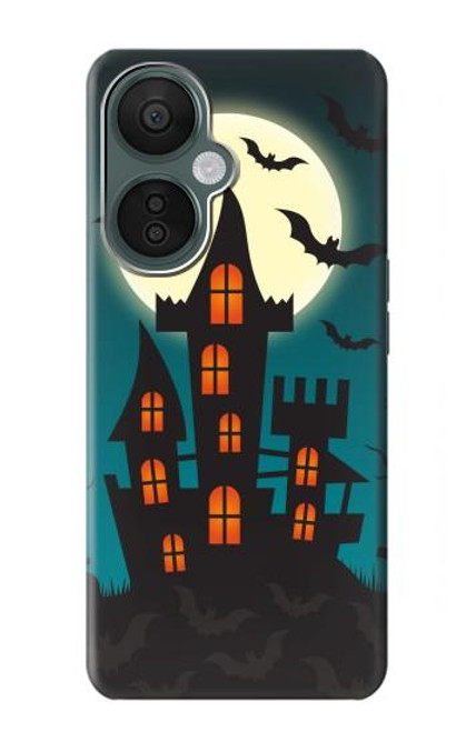 W3268 Château Halloween Festival Etui Coque Housse et Flip Housse Cuir pour OnePlus Nord CE 3 Lite, Nord N30 5G