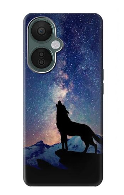 W3555 Loup Hurlant Million étoiles Etui Coque Housse et Flip Housse Cuir pour OnePlus Nord CE 3 Lite, Nord N30 5G