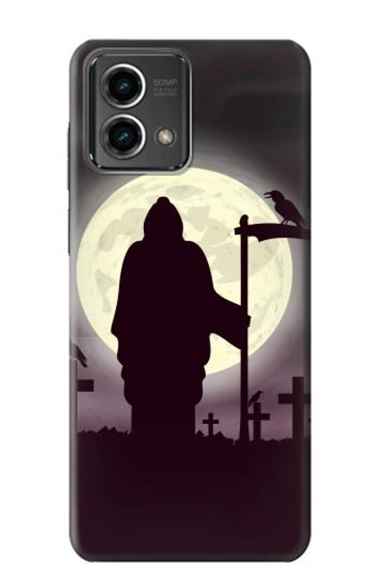 W3262 Lune de nuit faucheuse cimetière Etui Coque Housse et Flip Housse Cuir pour Motorola Moto G Stylus 5G (2023)