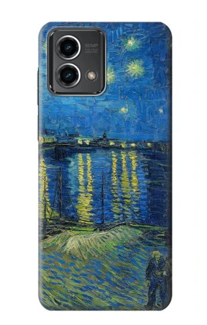 W3336 Van Gogh Nuit étoilée sur le Rhône Etui Coque Housse et Flip Housse Cuir pour Motorola Moto G Stylus 5G (2023)