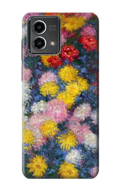 W3342 Claude Monet Chrysanthèmes Etui Coque Housse et Flip Housse Cuir pour Motorola Moto G Stylus 5G (2023)