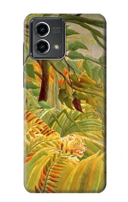 W3344 Henri Rousseau Tigre dans une tempête tropicale Etui Coque Housse et Flip Housse Cuir pour Motorola Moto G Stylus 5G (2023)