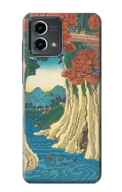 W3348 Utagawa Hiroshige Le singe Pont Etui Coque Housse et Flip Housse Cuir pour Motorola Moto G Stylus 5G (2023)